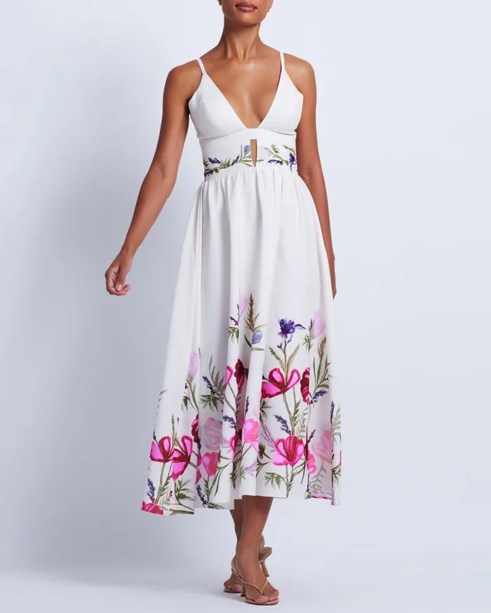 Dresses and Jumpsuits Women Patbo Viera VNeck Midi Dress White