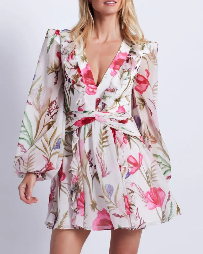 Dresses and Jumpsuits Women Patbo Viera VNeck Mini Dress White