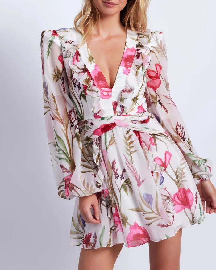 Dresses and Jumpsuits Women Patbo Viera VNeck Mini Dress White