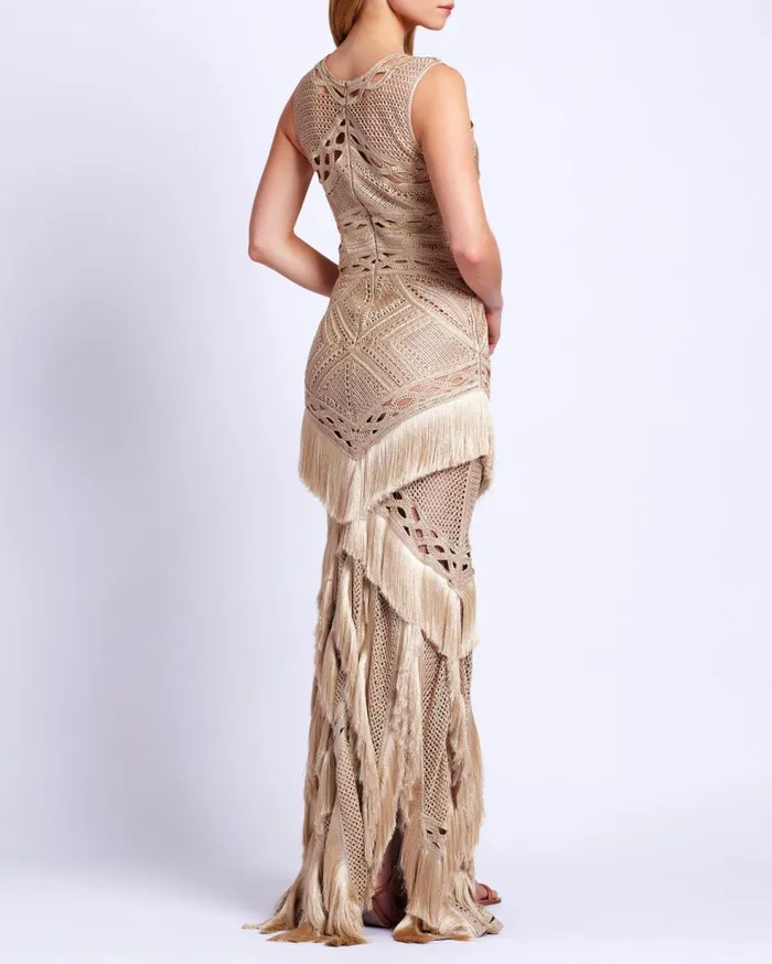 Dresses and Jumpsuits Women Patbo Woven Fringe Maxi Dress Natural
