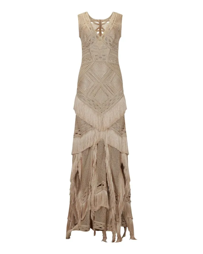 Dresses and Jumpsuits Women Patbo Woven Fringe Maxi Dress Natural