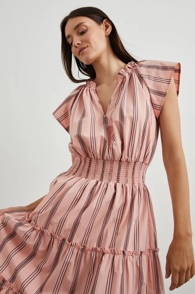 Dresses and Rompers Women Rails Amellia Dress Coral Navy Stripe