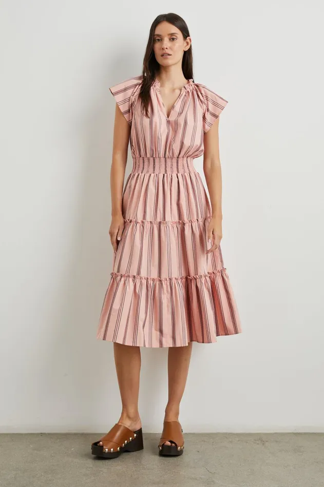 Dresses and Rompers Women Rails Amellia Dress Coral Navy Stripe