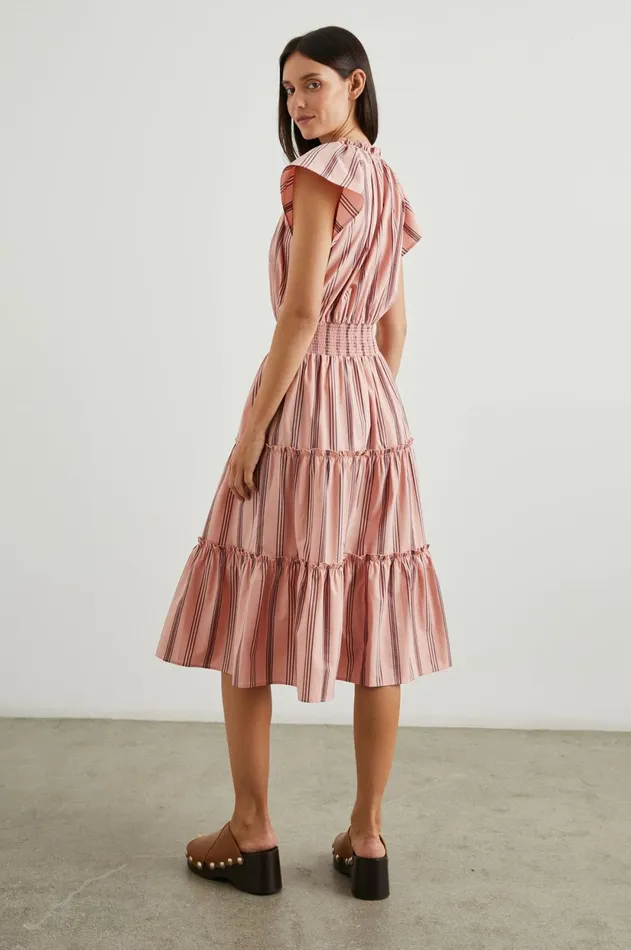 Dresses and Rompers Women Rails Amellia Dress Coral Navy Stripe