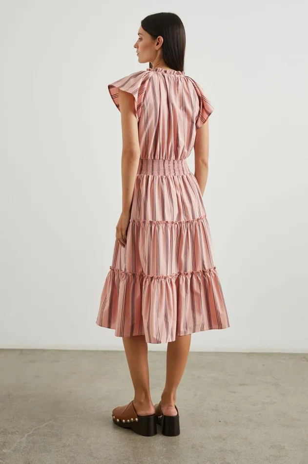 Dresses and Rompers Women Rails Amellia Dress Coral Navy Stripe