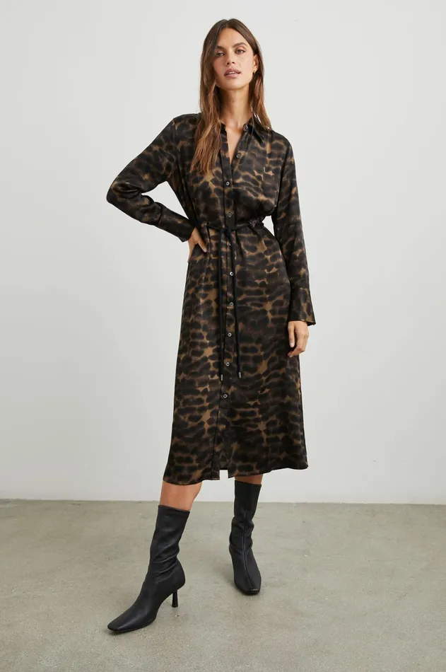Dresses and Rompers Women Rails Anina Dress Umber Leopard