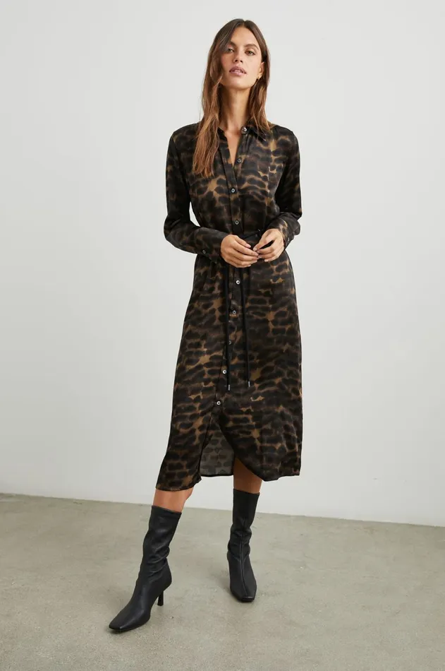 Dresses and Rompers Women Rails Anina Dress Umber Leopard