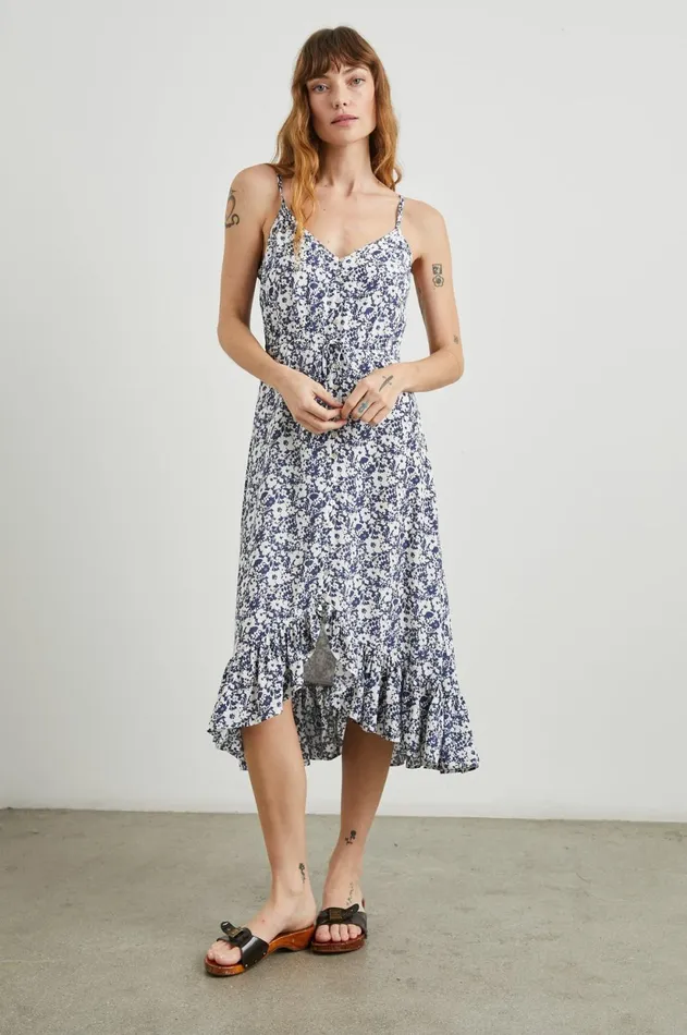 Dresses and Rompers Women Rails Frida Dress Navy White Texture Floral