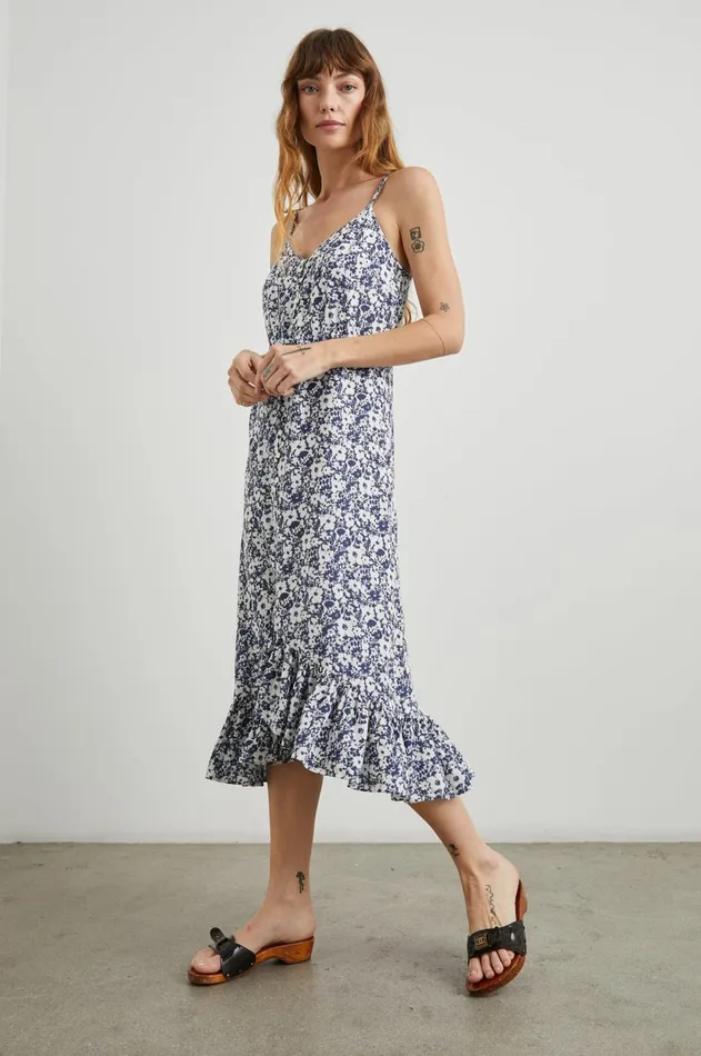 Dresses and Rompers Women Rails Frida Dress Navy White Texture Floral