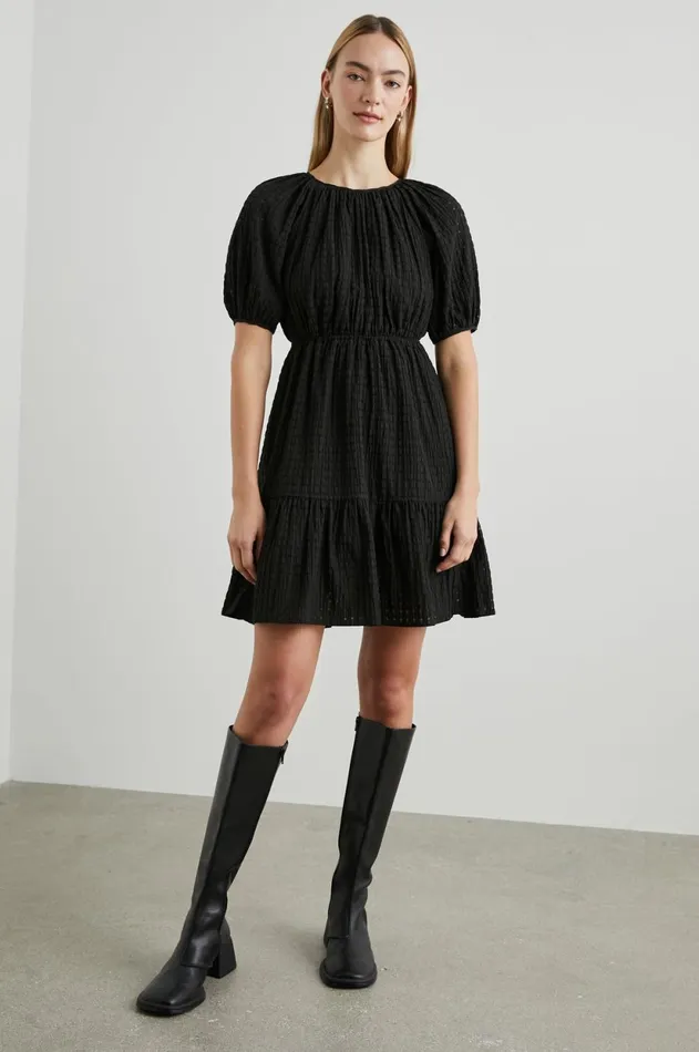 Dresses and Rompers Women Rails Khloe Dress Black Seersucker
