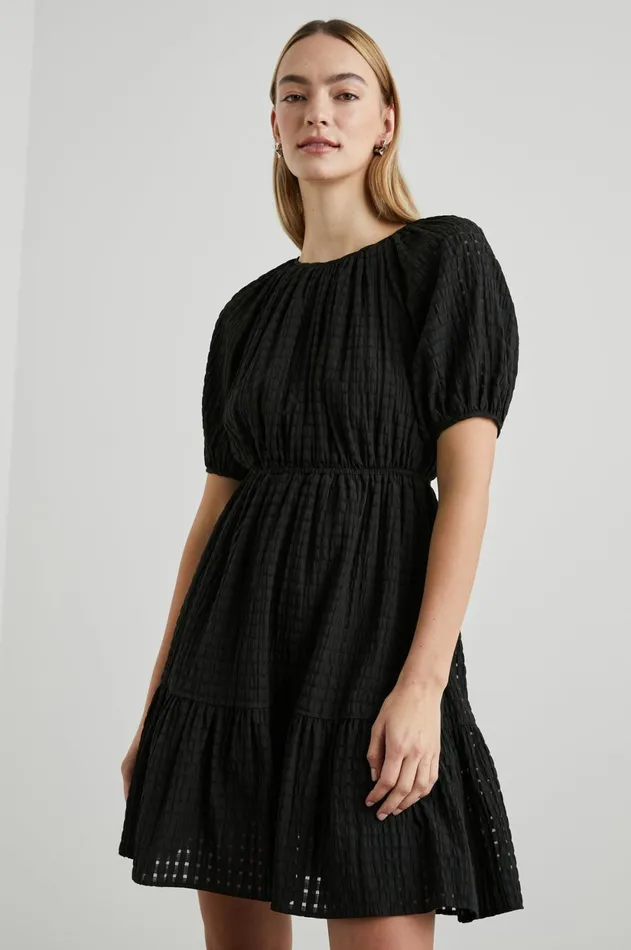 Dresses and Rompers Women Rails Khloe Dress Black Seersucker