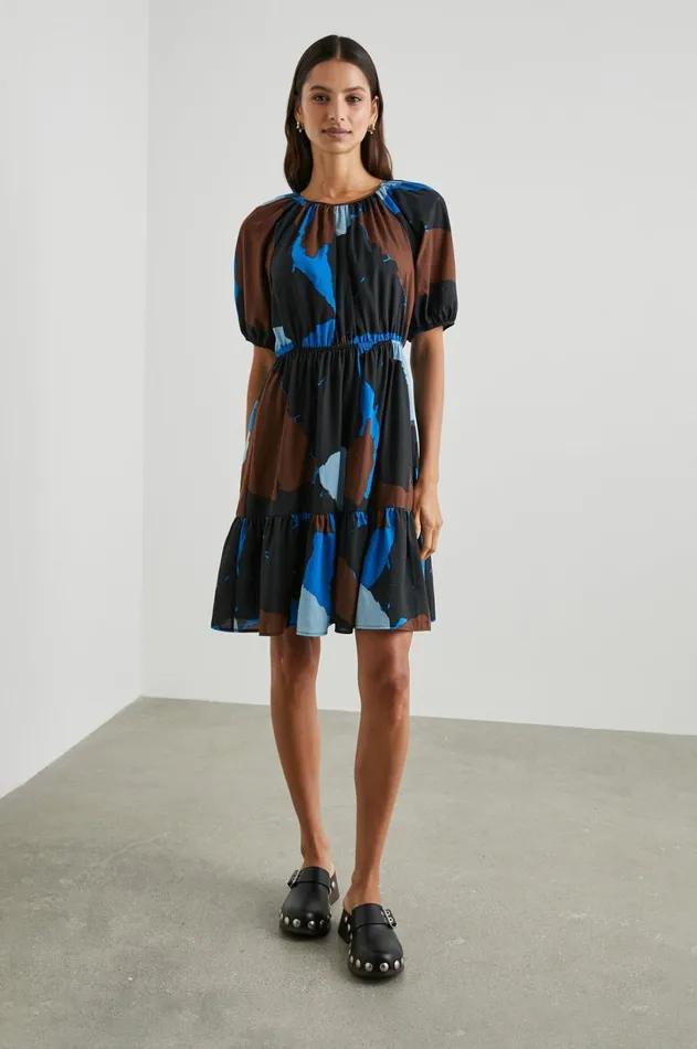 Dresses and Rompers Women Rails Khloe Dress Blue Multi Color Block