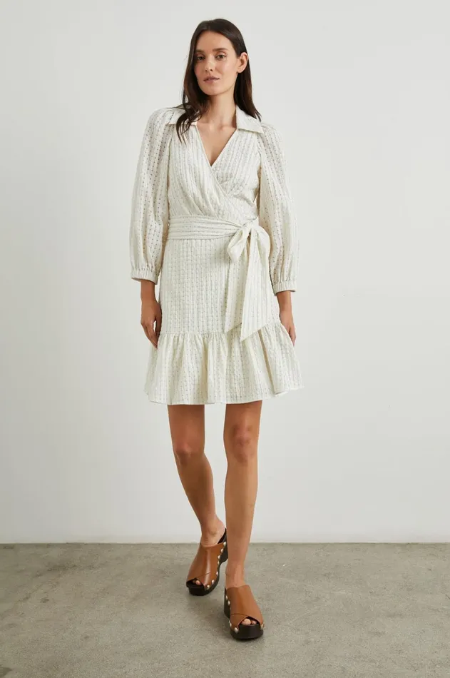 Dresses and Rompers Women Rails Kiara Dress Ivory Seersucker
