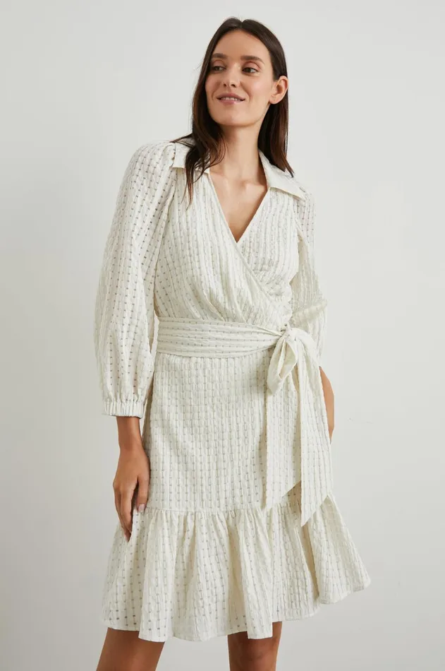 Dresses and Rompers Women Rails Kiara Dress Ivory Seersucker
