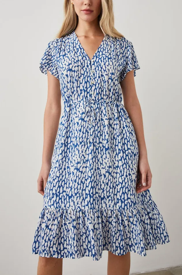 Dresses and Rompers Women Rails Kiki Dress Cobalt Static Leopard