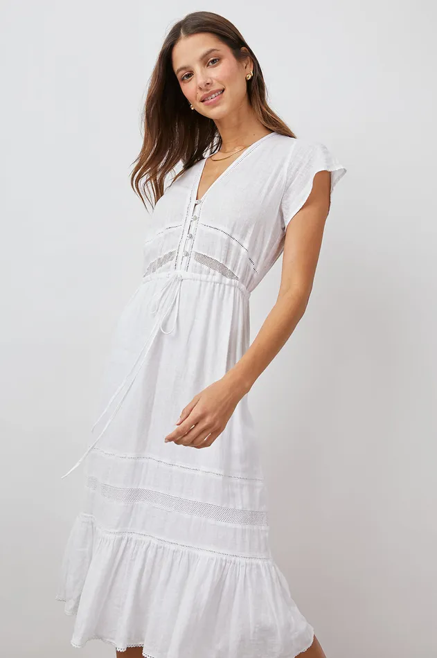 Dresses and Rompers Women Rails Kiki Dress White Lace Detail