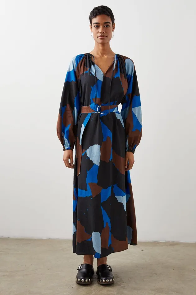 Dresses and Rompers Women Rails Leanna Dress Blue Multi Color Block