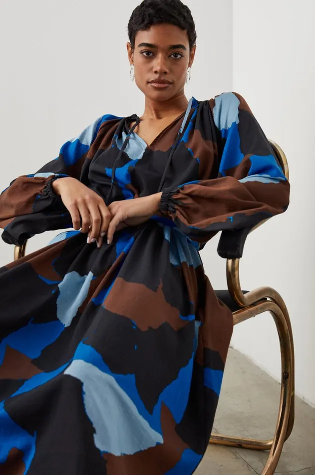 Dresses and Rompers Women Rails Leanna Dress Blue Multi Color Block