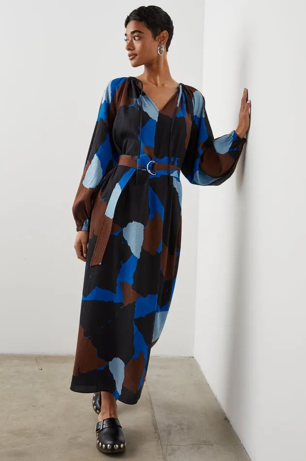 Dresses and Rompers Women Rails Leanna Dress Blue Multi Color Block