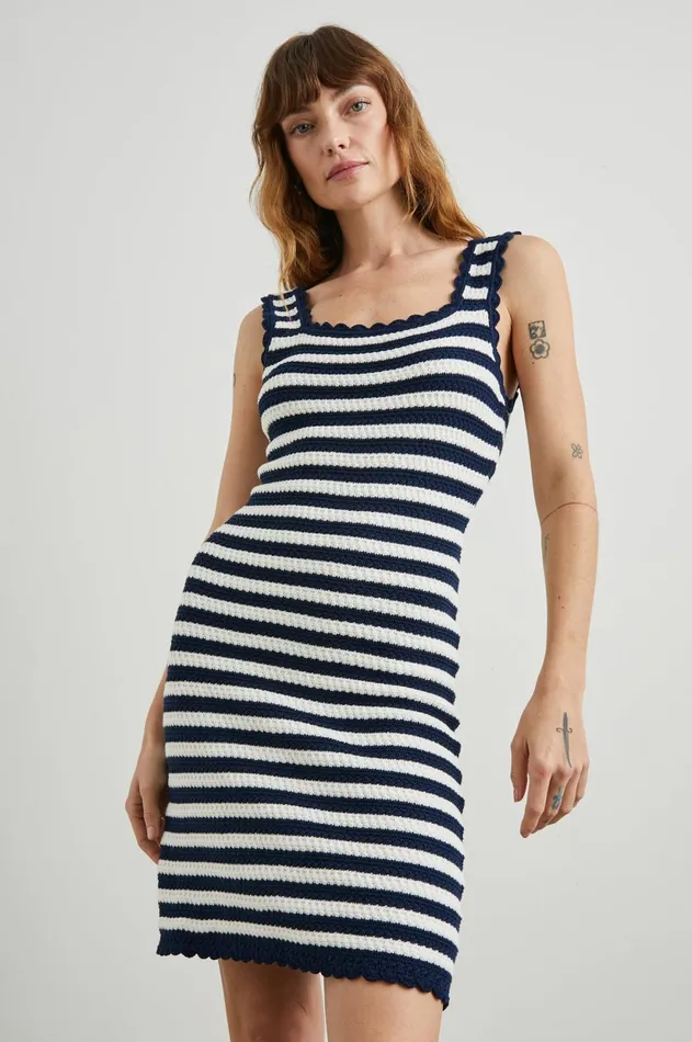 Dresses and Rompers Women Rails Lily Dress White Navy Stripe
