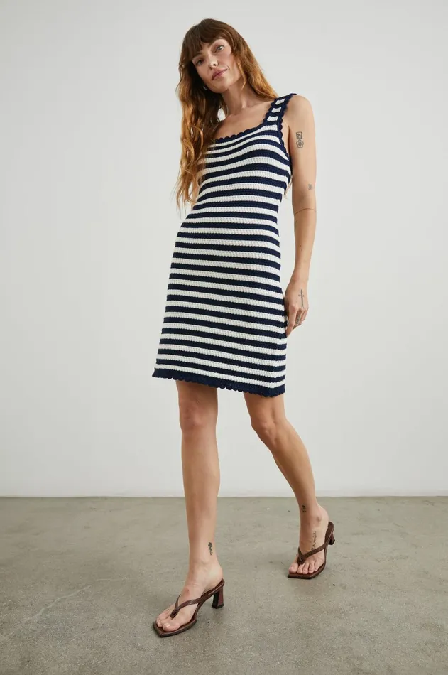 Dresses and Rompers Women Rails Lily Dress White Navy Stripe