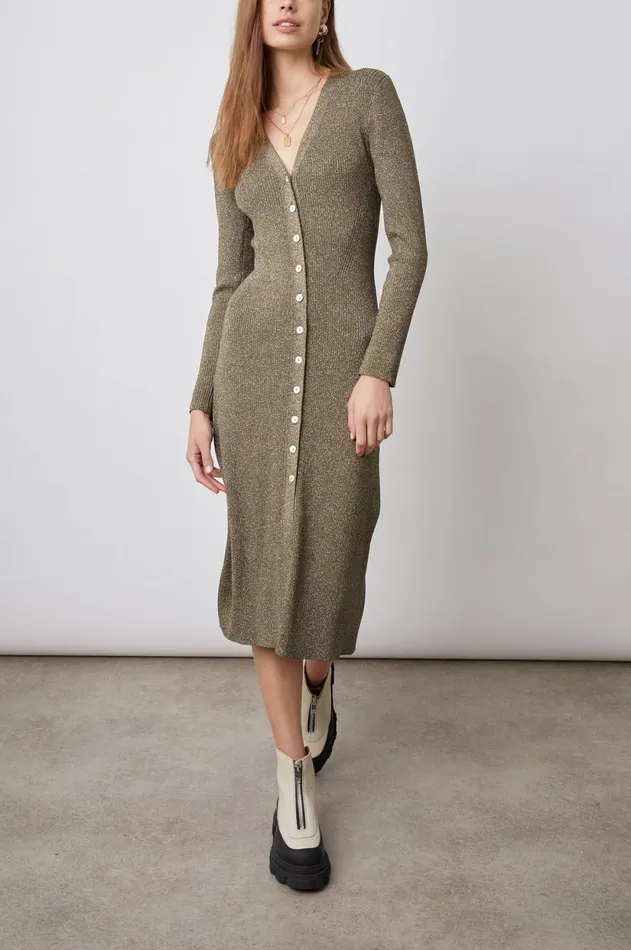 Dresses and Rompers Women Rails Lorraine Dress Gold Lurex