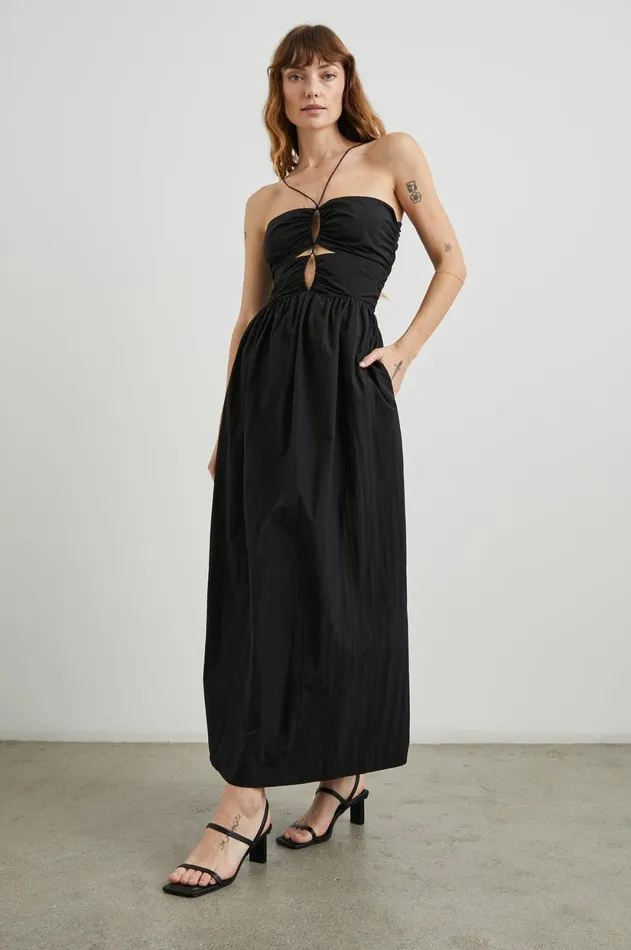 Dresses and Rompers Women Rails Silvia Dress Black Nylon