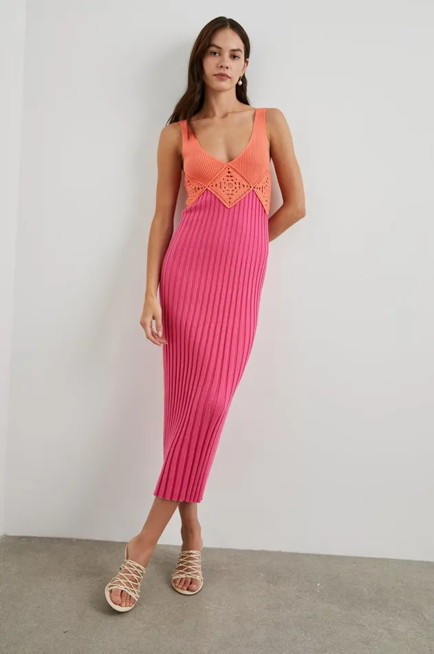 Dresses and Rompers Women Rails Taryn Dress Papaya Colorblock