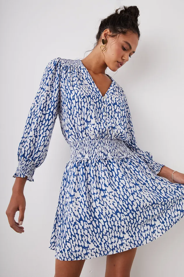 Dresses and Rompers Women Rails Zana Dress Cobalt Static Leopard