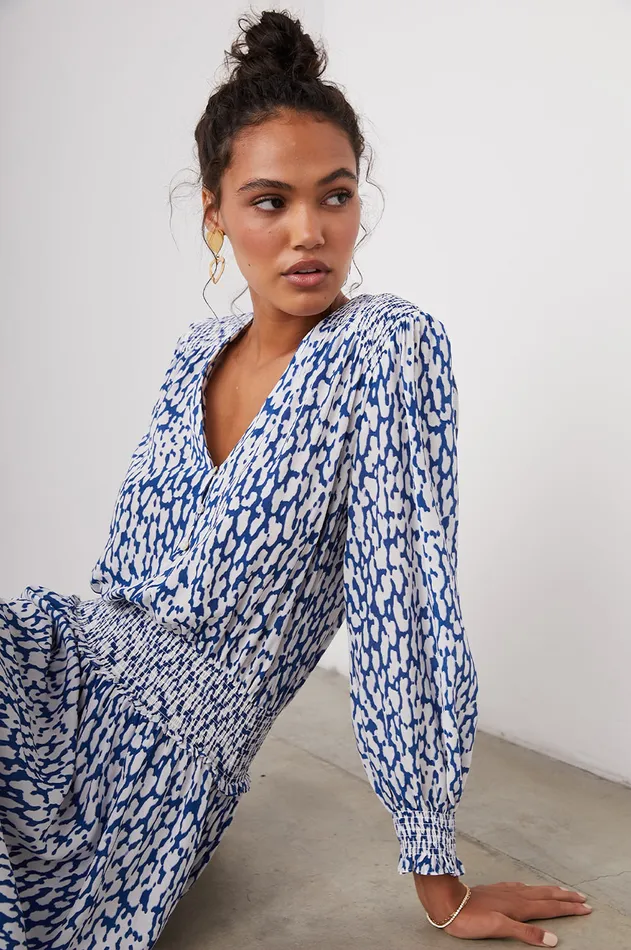 Dresses and Rompers Women Rails Zana Dress Cobalt Static Leopard