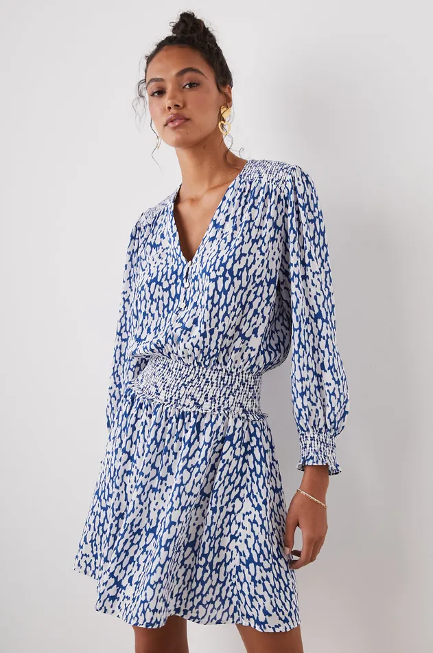 Dresses and Rompers Women Rails Zana Dress Cobalt Static Leopard