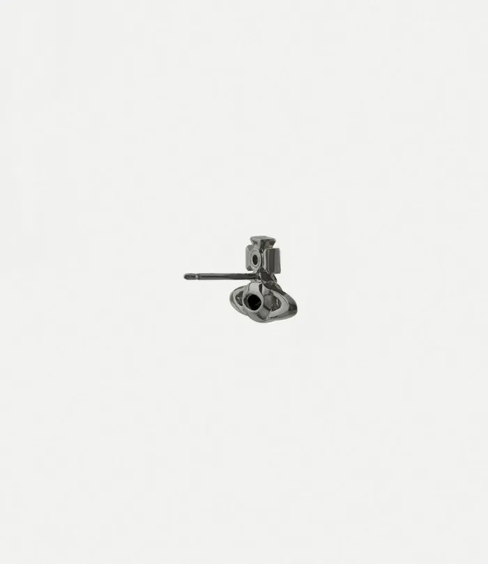 Earrings Men Vivienne Westwood Man Allie Single Stud In RutheniumBlackCz