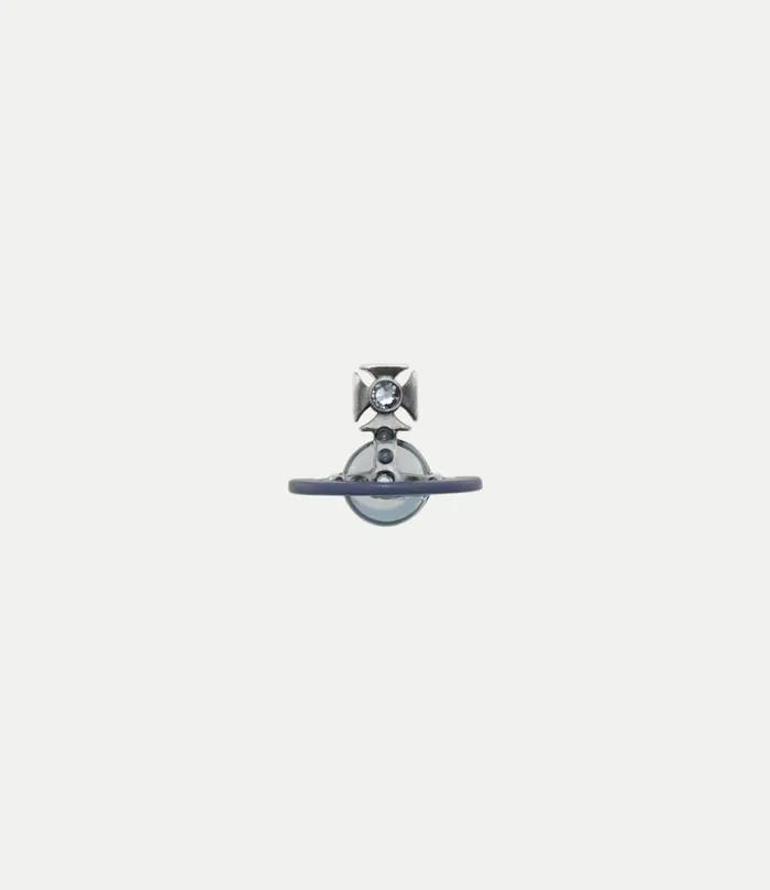 Earrings Men Vivienne Westwood Man Original Bas Relief Single Stud In OxiSilverLightPurpleTransparentGrey Earrings Men Vivienne Westwood Man Original Bas Relief Single Stud In OxiSilverLightPurpleTransparentGrey