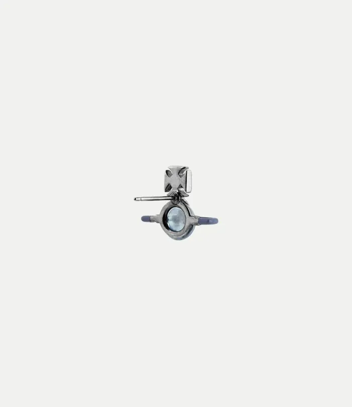 Earrings Men Vivienne Westwood Man Original Bas Relief Single Stud In OxiSilverLightPurpleTransparentGrey