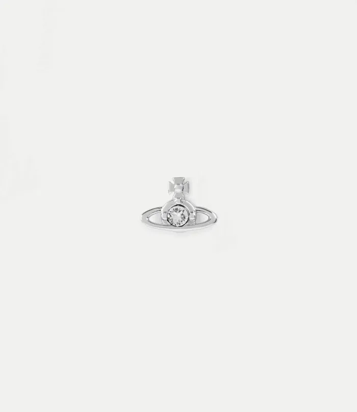 Earrings Men Vivienne Westwood Nano Solitaire Single Stud In PlatinumCrystalCrystal Earrings Men Vivienne Westwood Nano Solitaire Single Stud In PlatinumCrystalCrystal