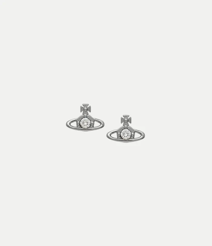 Earrings WomenMen Vivienne Westwood Nano Solitaire Earrings In PlatinumCrystalCrystal Earrings WomenMen Vivienne Westwood Nano Solitaire Earrings In PlatinumCrystalCrystal