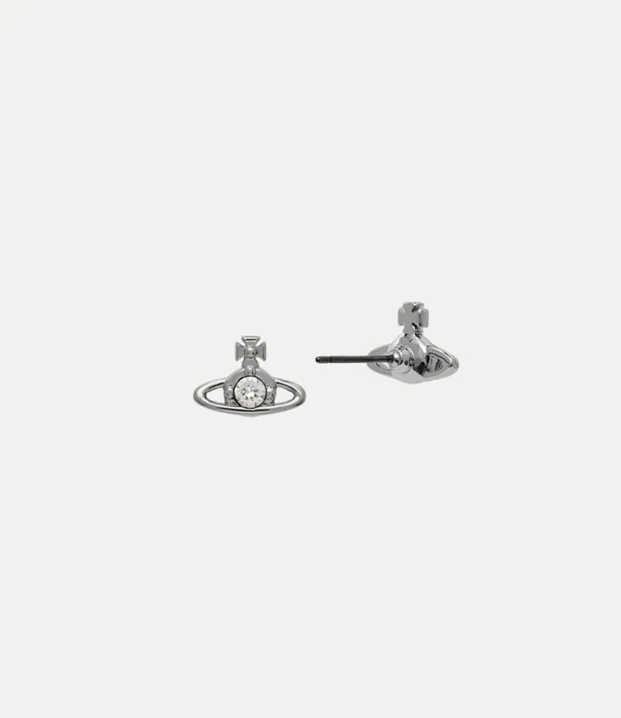 Earrings WomenMen Vivienne Westwood Nano Solitaire Earrings In PlatinumCrystalCrystal