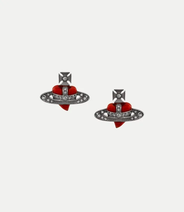 Earrings WomenMen Vivienne Westwood New Diamante Heart Earrings In RutheniumBlackDiamondCrystalLightSiamEnamel Earrings WomenMen Vivienne Westwood New Diamante Heart Earrings In RutheniumBlackDiamondCrystalLightSiamEnamel