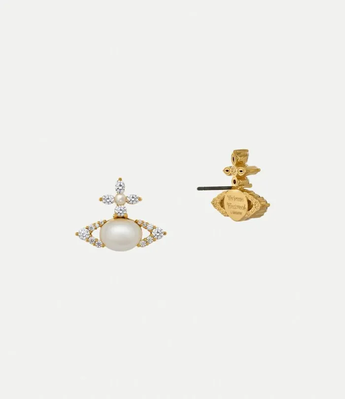 Earrings Women Vivienne Westwood Ada Earrings In GoldWhiteCzCreamrosePearl