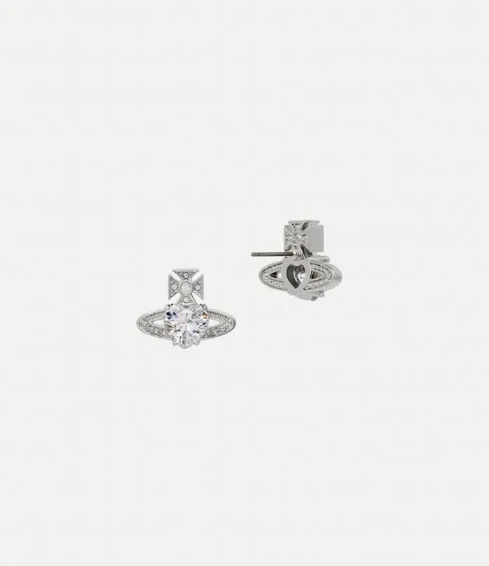 Earrings Women Vivienne Westwood Ariella Earrings In PlatinumWhiteCzCrystal