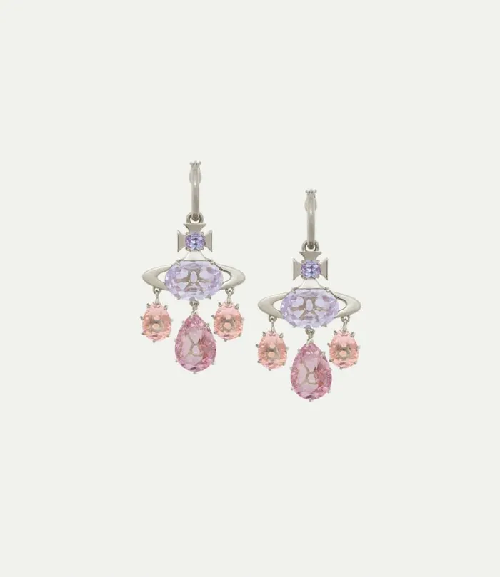 Earrings Women Vivienne Westwood Augusta Hoop Earrings In PlatinumVioletLightAmethystLightRoseVintage Earrings Women Vivienne Westwood Augusta Hoop Earrings In PlatinumVioletLightAmethystLightRoseVintage