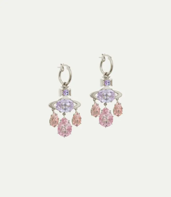 Earrings Women Vivienne Westwood Augusta Hoop Earrings In PlatinumVioletLightAmethystLightRoseVintage