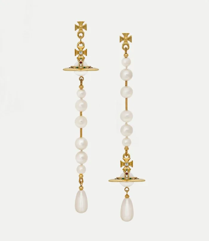 Earrings Women Vivienne Westwood Broken Pearl Earrings In GoldPearlMulti