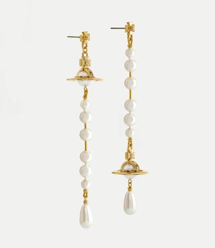 Earrings Women Vivienne Westwood Broken Pearl Earrings In GoldPearlMulti