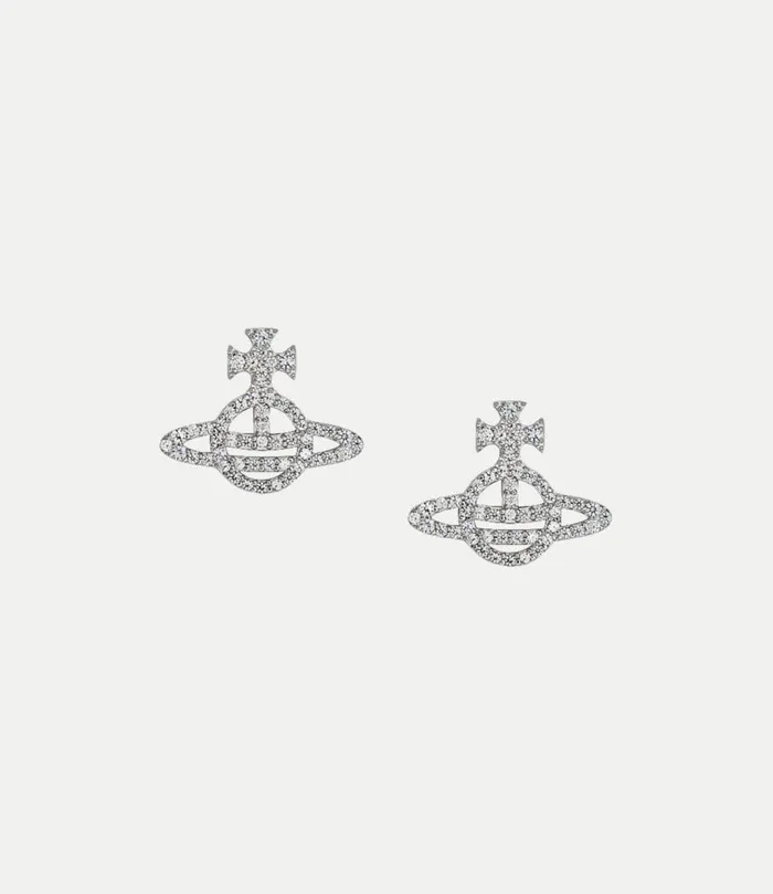 Earrings Women Vivienne Westwood Calliope Earrings In PlatinumWhiteCz