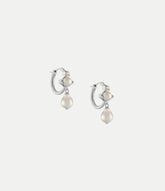 Earrings Women Vivienne Westwood Cybille Earrings In PlatinumCreamrosePearl