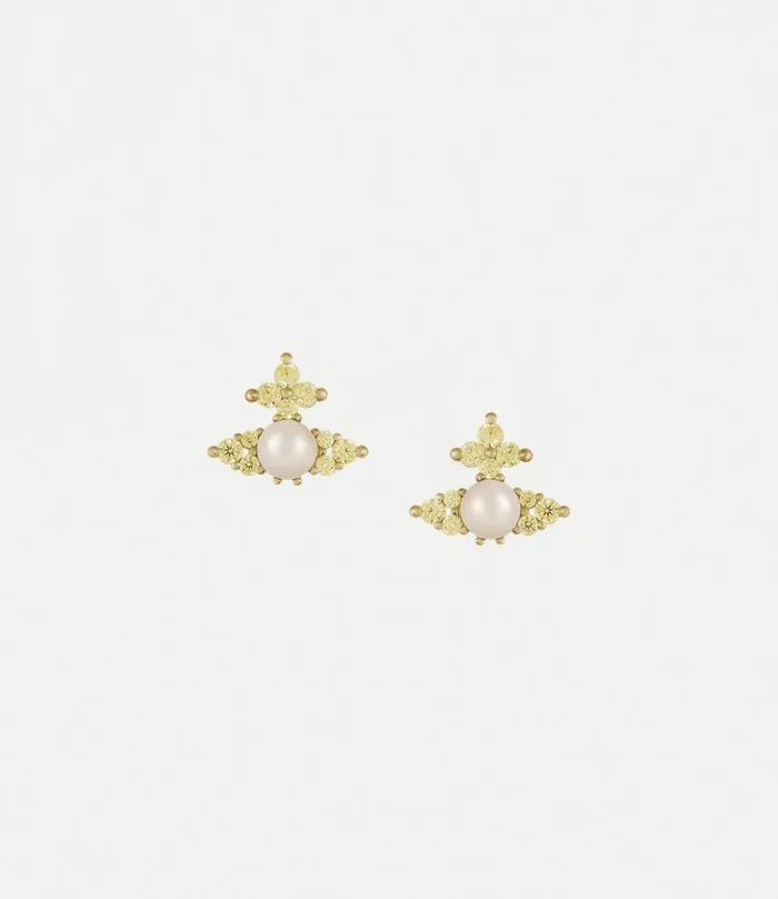 Earrings Women Vivienne Westwood Feodora Earrings In GoldJonquilNanoCrystalCzCreamrosePearl Earrings Women Vivienne Westwood Feodora Earrings In GoldJonquilNanoCrystalCzCreamrosePearl