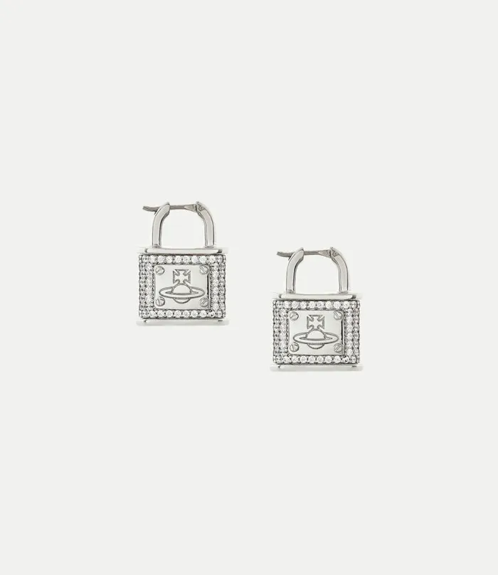 Earrings Women Vivienne Westwood Fitzrovia Drop Earrings In PlatinumWhiteCz