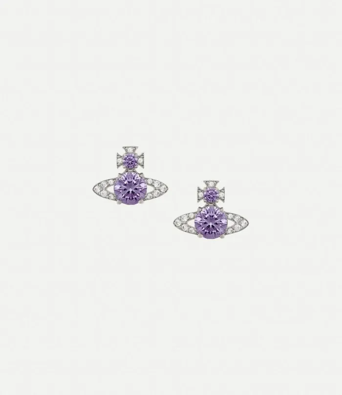 Earrings Women Vivienne Westwood Ismene Earrings In PlatinumLavenderWhiteCz