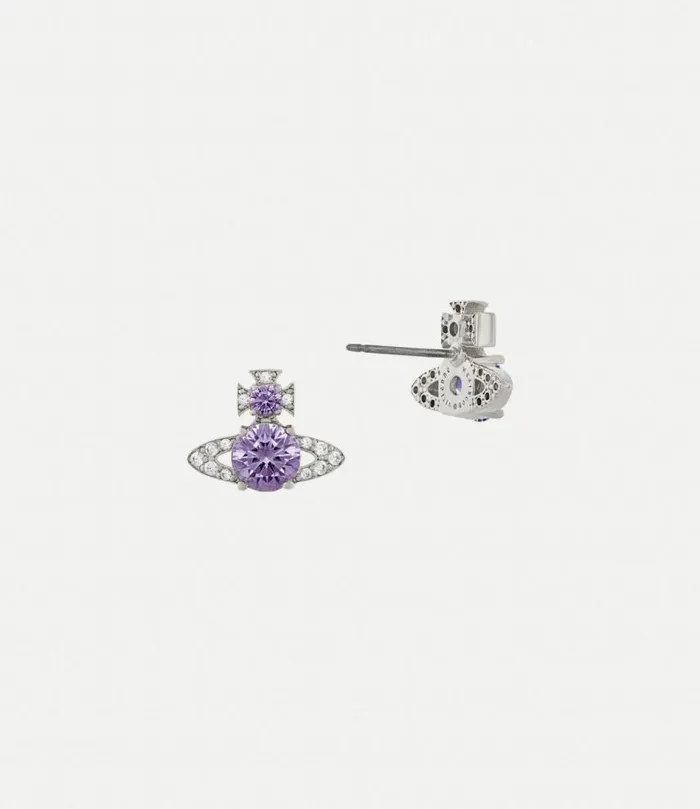 Earrings Women Vivienne Westwood Ismene Earrings In PlatinumLavenderWhiteCz